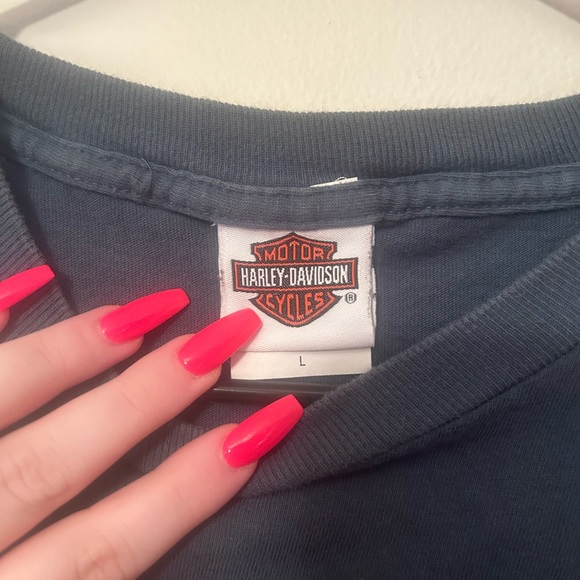 blue harley davidson bulldog t shirt large - Picture 3 of 3